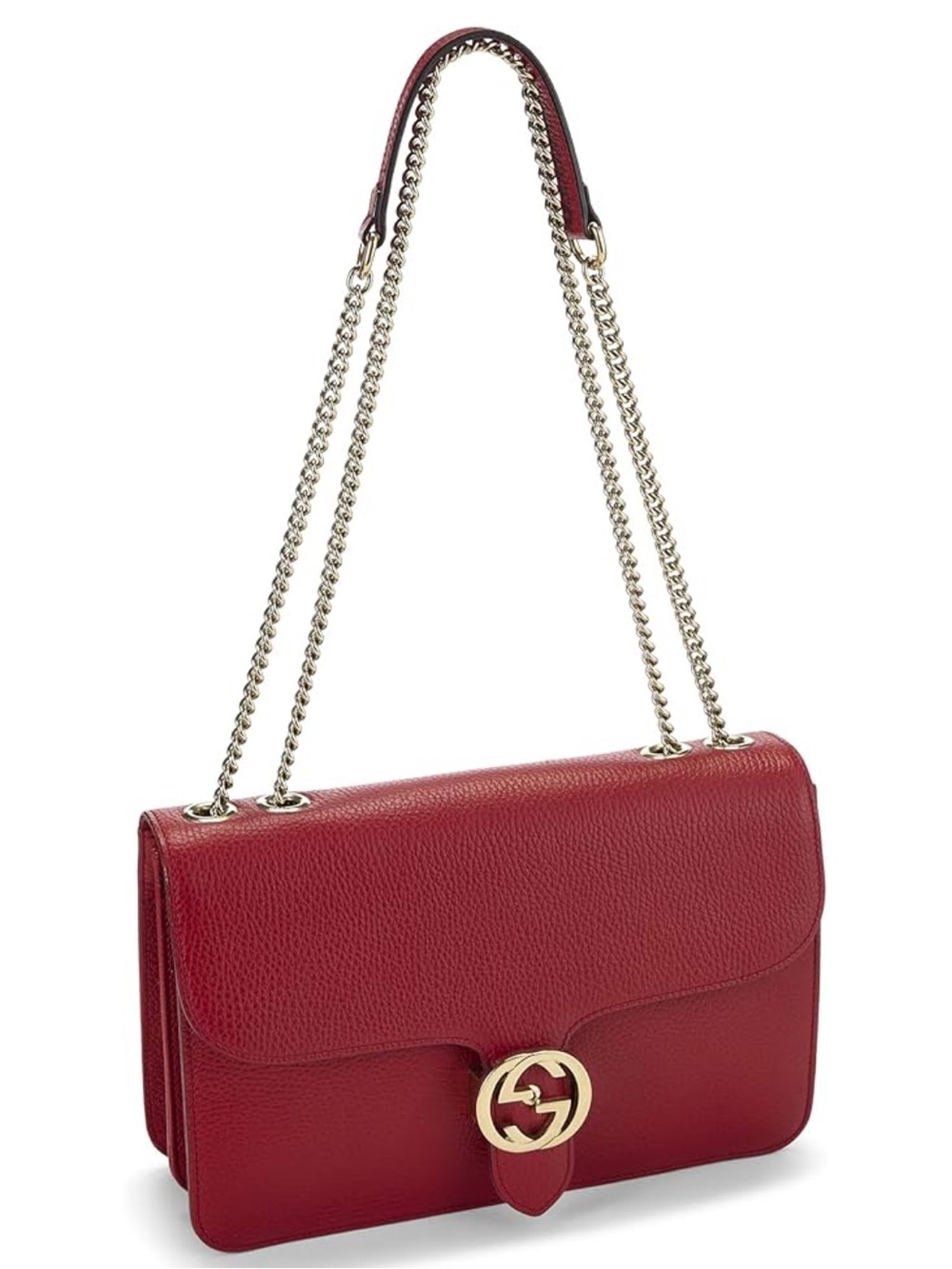 Gucci Hot Pink Leather Shoulder Bag with Silver Interlocking G